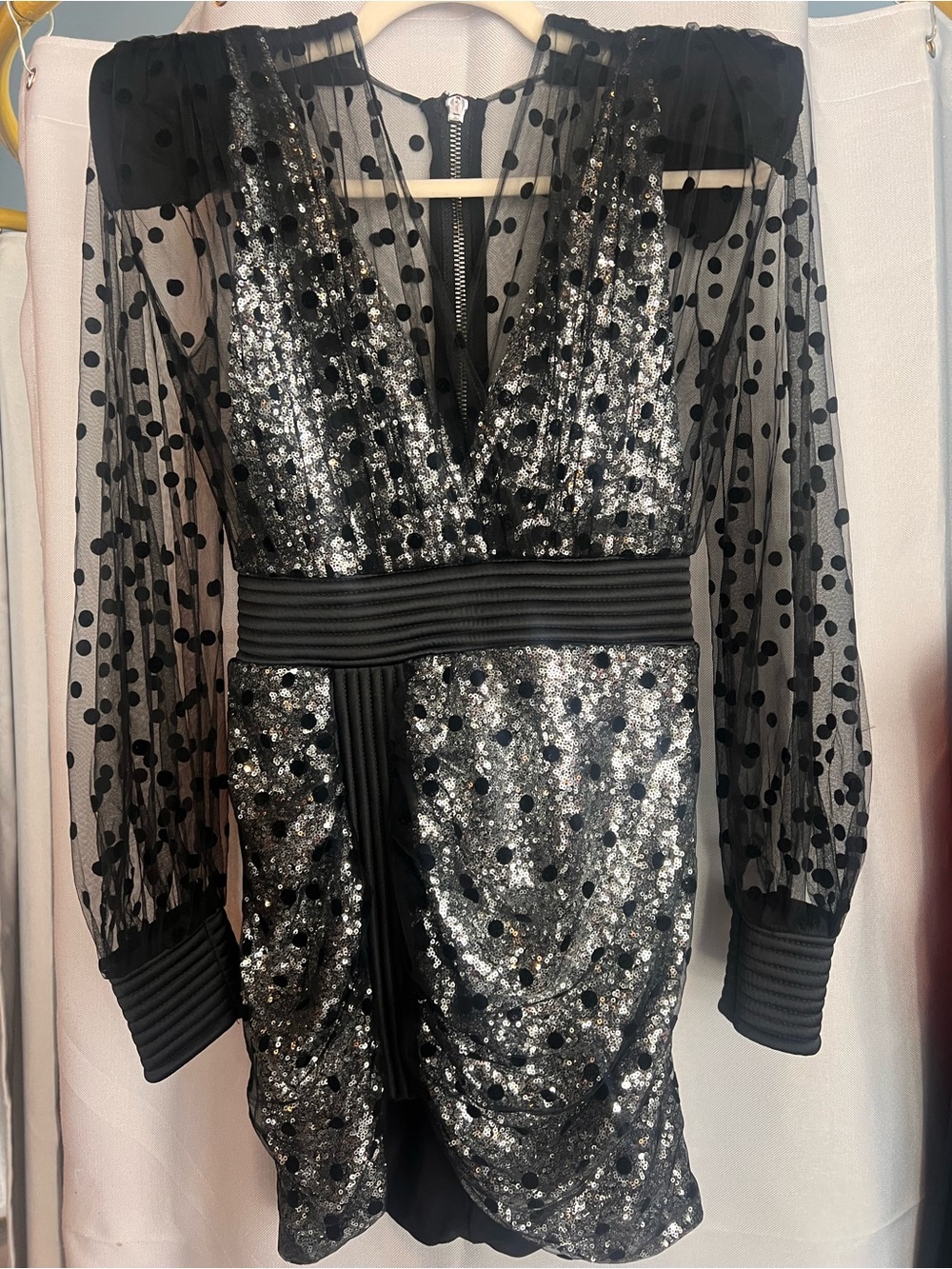 Black and Silver Zhivago Cocktail Dress